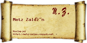 Metz Zalán névjegykártya
